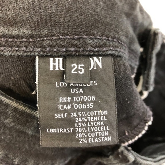 Hudson Visa Versa Floral Denim Jeans Black - Picture 11 of 11